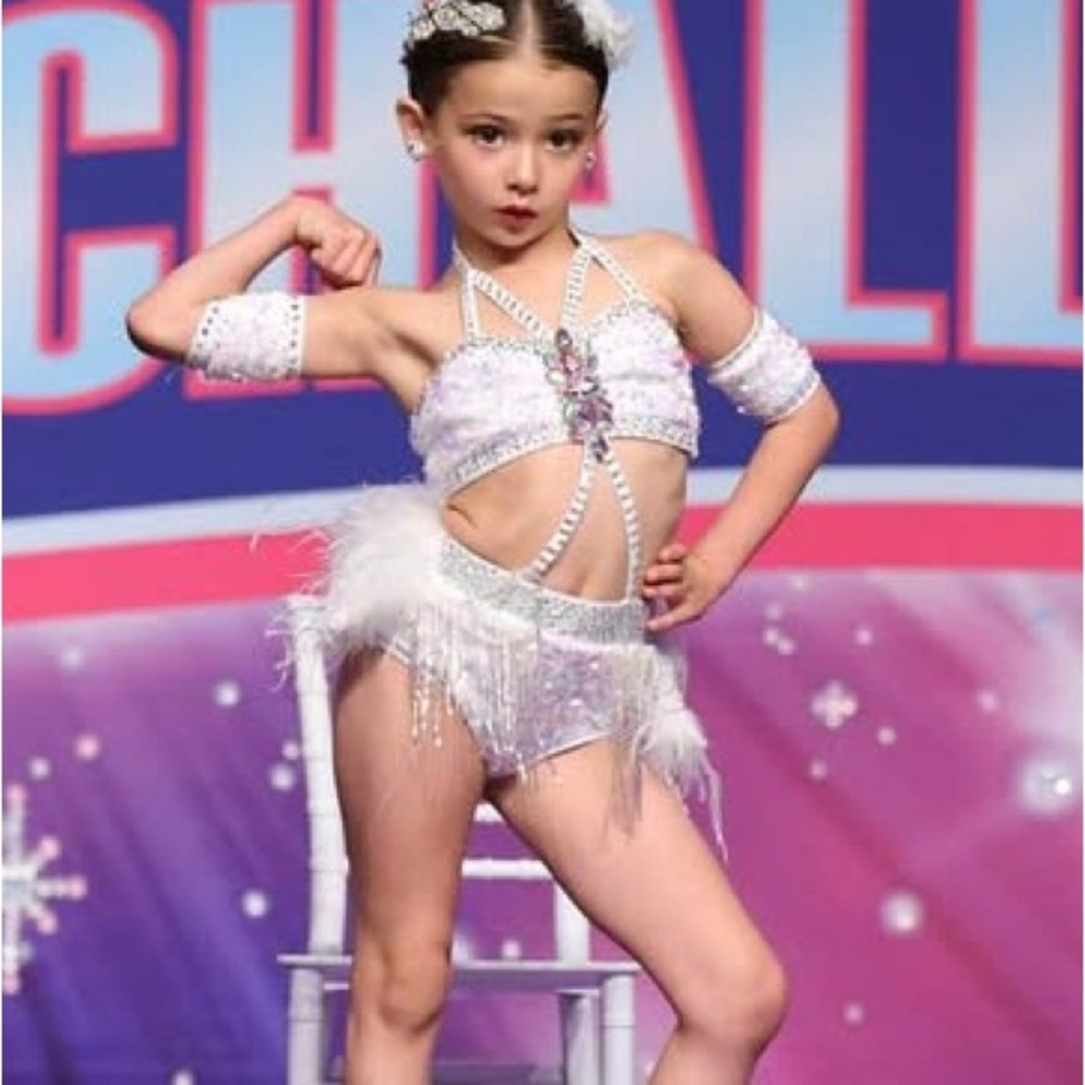 Sparkling White Dance Costume for Kids